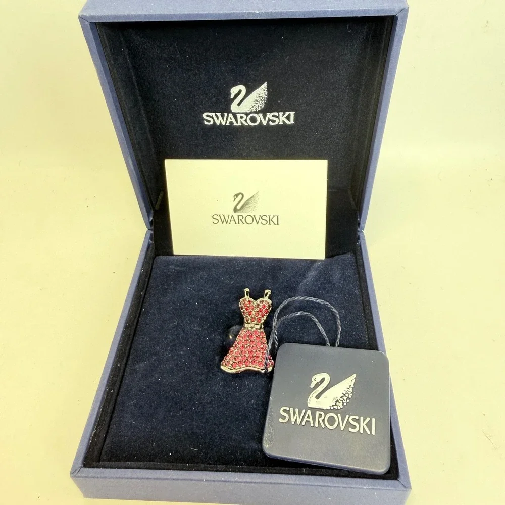 Swarovski Red Dress Pin Brooch American Heart‎ Association Crystal New In Box